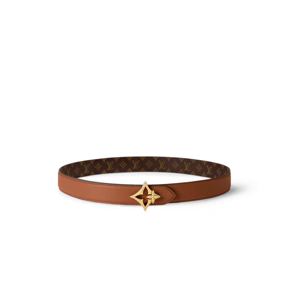 Louis Vuitton LV Flowergram 30mm Ceinture réversible Cognac pour femmes M4392U