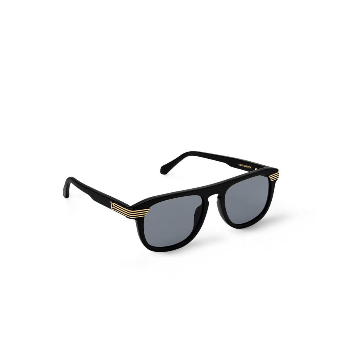 Lunettes de soleil Louis Vuitton LV Slide Rondes carrées Noir Z2886U