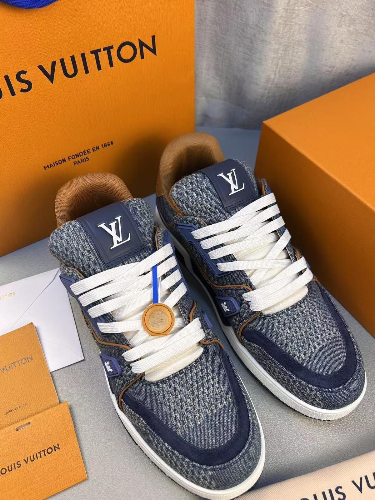 Louis Vuitton LV Trainer Sneaker Denim For Men 1AD6DK