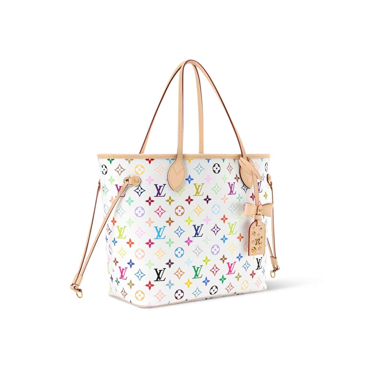 Louis Vuitton LV x TM Neverfull MM Tote Bag 12.2in/ 31cm Multicolor Gold Hardware For Women M27787