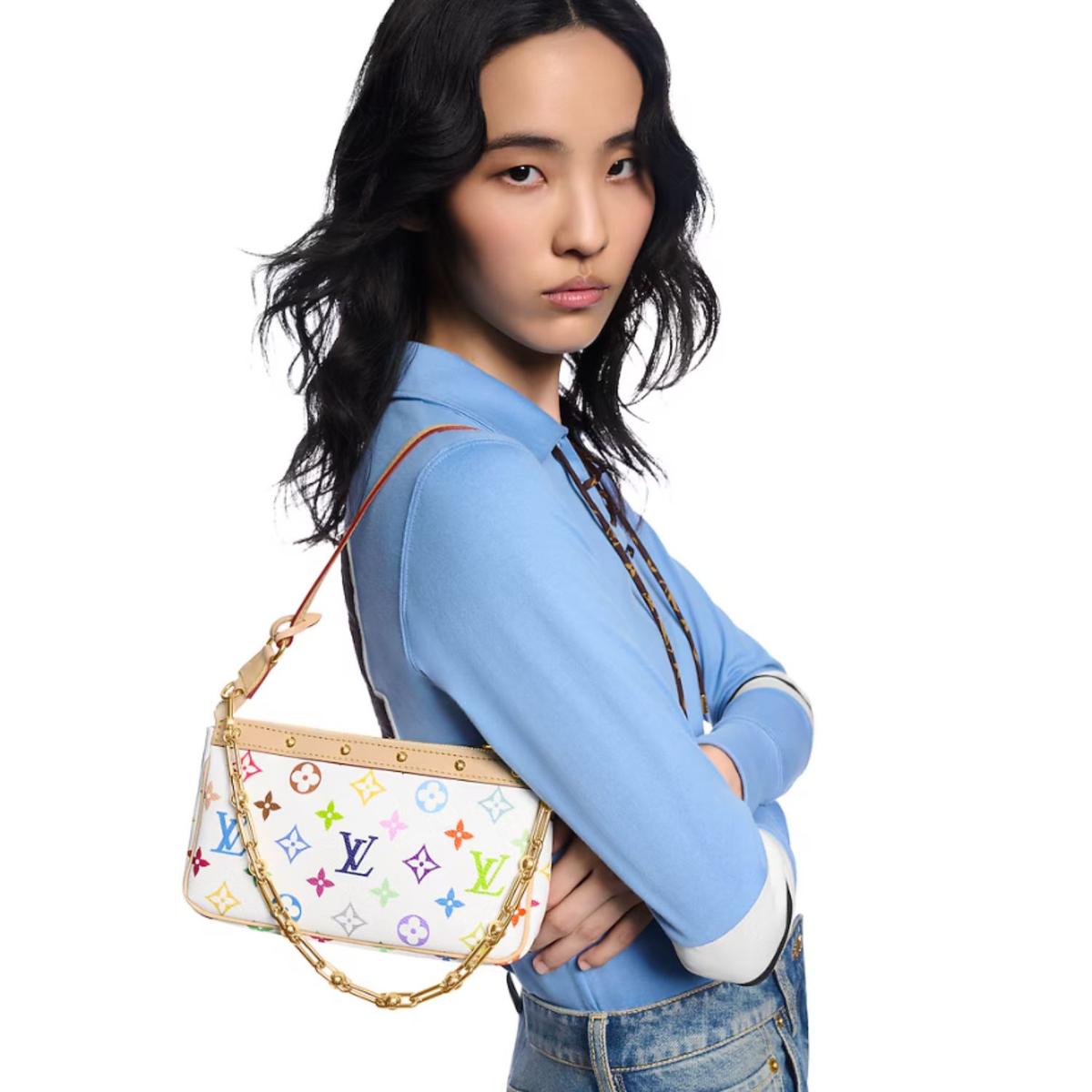 Louis Vuitton LV x TM Pochette Accessoires Shoulder Bag 8.7in/ 22cm Multicolor Monogram Canvas Gold Hardware For Women M13404
