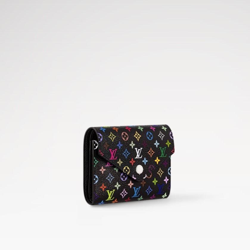Louis Vuitton LV x TM Victorine Wallet Multicolore Noir For Women 4.7in/12cm M14163