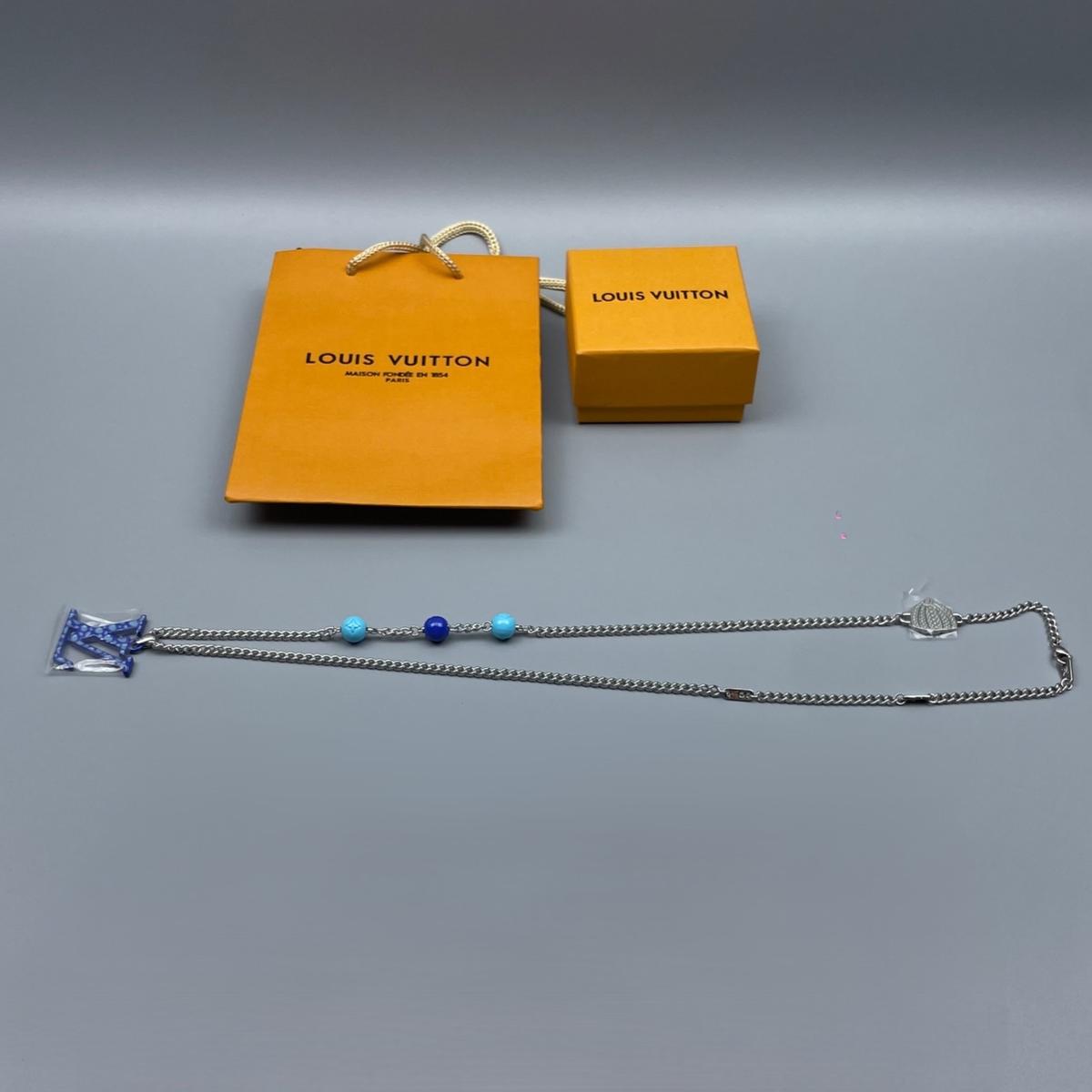 Louis Vuitton LV x YK LV Pumpkin Pendant Necklace Blue For Men