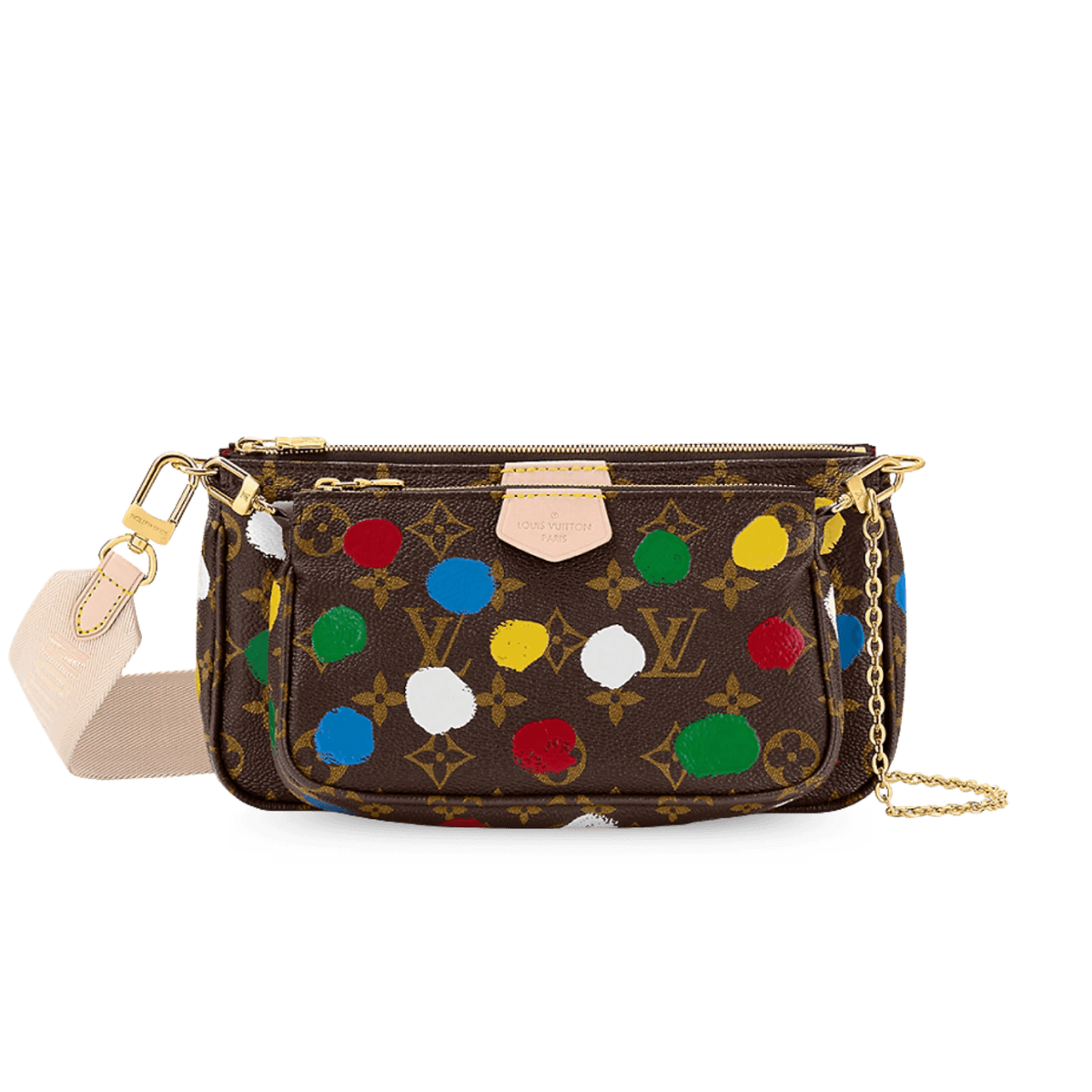 Louis Vuitton LV X YK Multi Pochette Accessoires Shoulder Bag 9.4 in/ 24cm Multicolor Gold Hardware For Women M46385