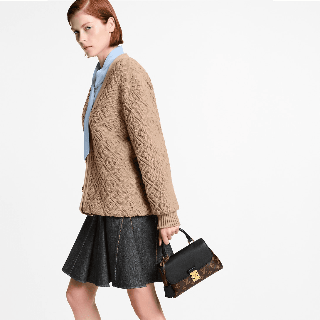 Louis Vuitton Madeleine BB Top Poignée Sac 9,6po/ 24,5cm Black Monogram Gold Hardware pour femmes M27511