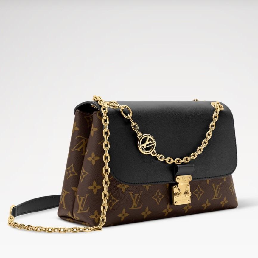 Louis Vuitton Madeleine PM Crossbody Bag 11.4in/ 29cm Black Monogram Gold Hardware M28610