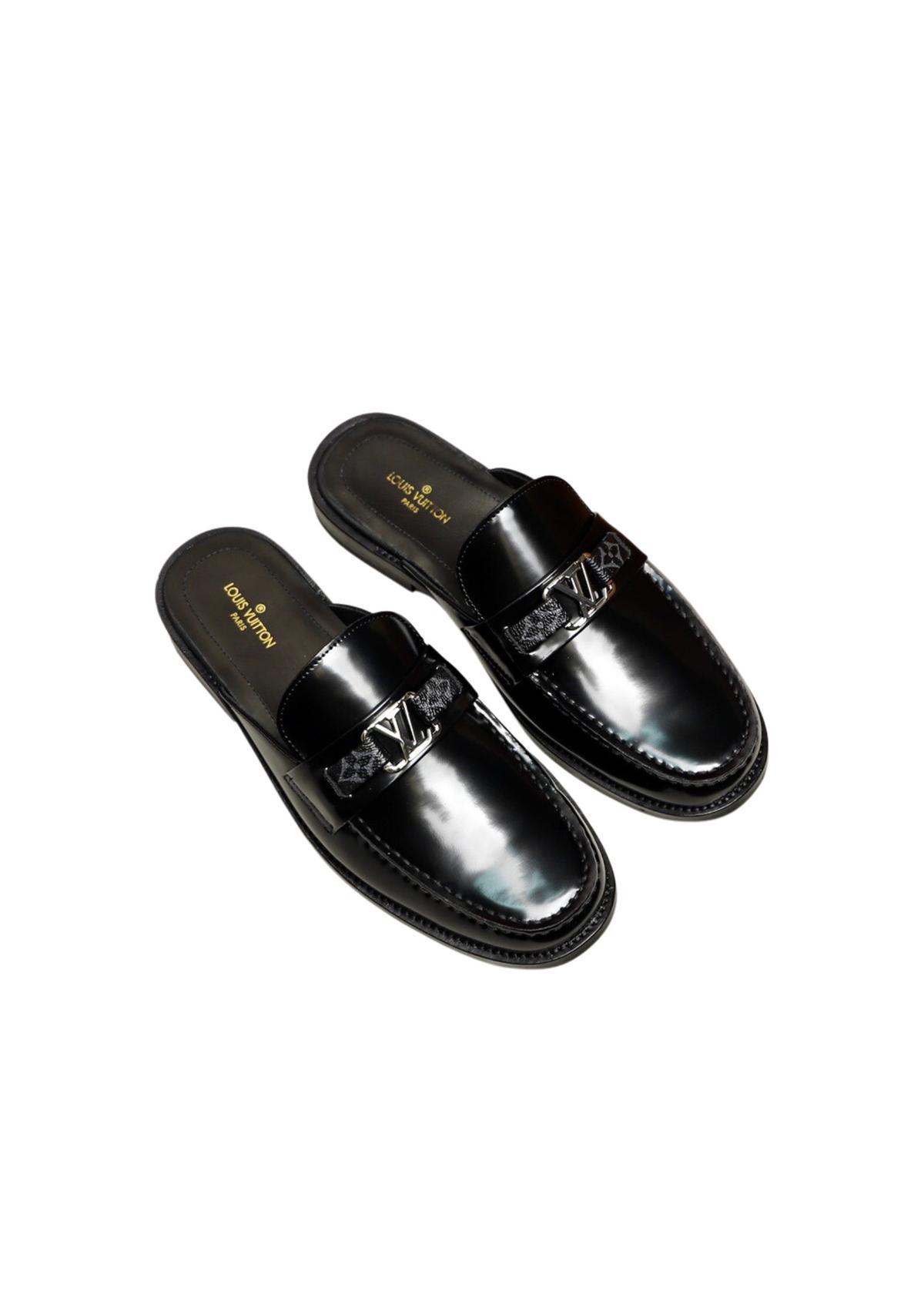 Louis Vuitton Major Open Back With Trim Loafer Black For Men