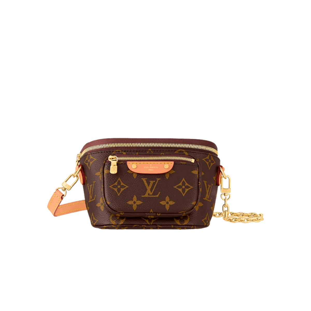 Louis Vuitton Mini Bumbag Shoulder 6.7in/ 17cm Brown Gold Hardware For Women M82335 -