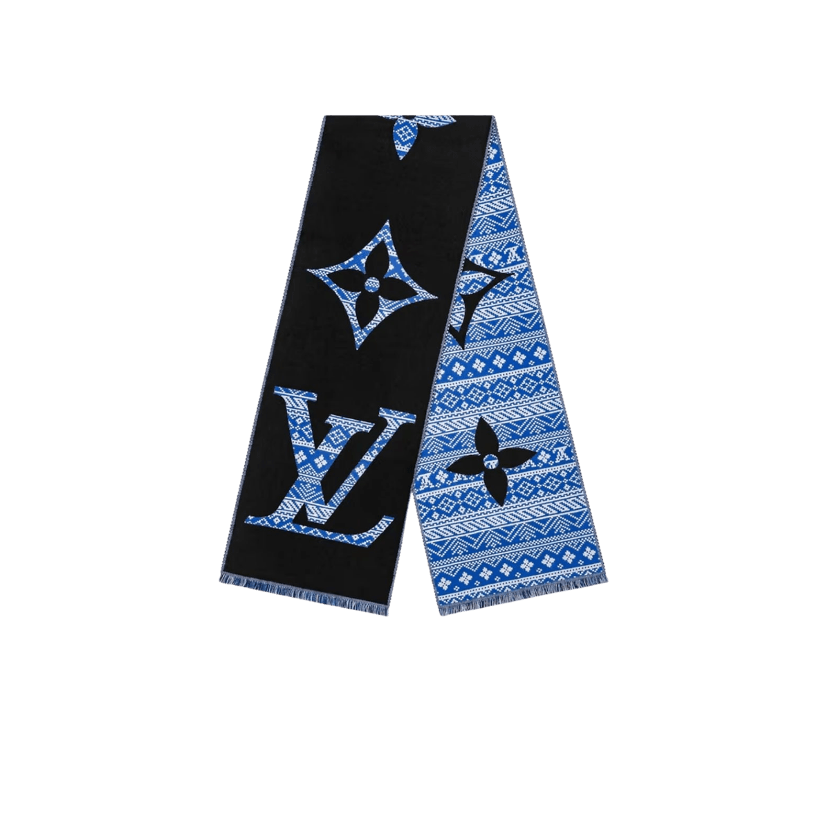 Louis Vuitton MNG Écharpe bleue à deux côtés pour les femmes