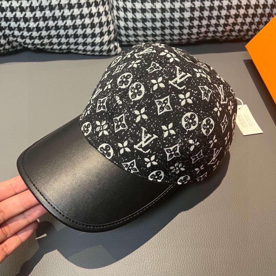 Louis Vuitton Monogram Jacquard Denim Cap Black For Men