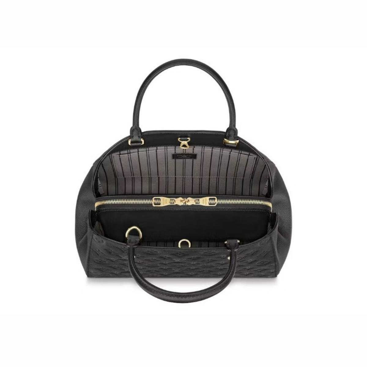 Louis Vuitton Montaigne MM Top Poignée Sac 13po/ 33cm Monogramme noir Empreinte Or Matériel pour femmes M41048