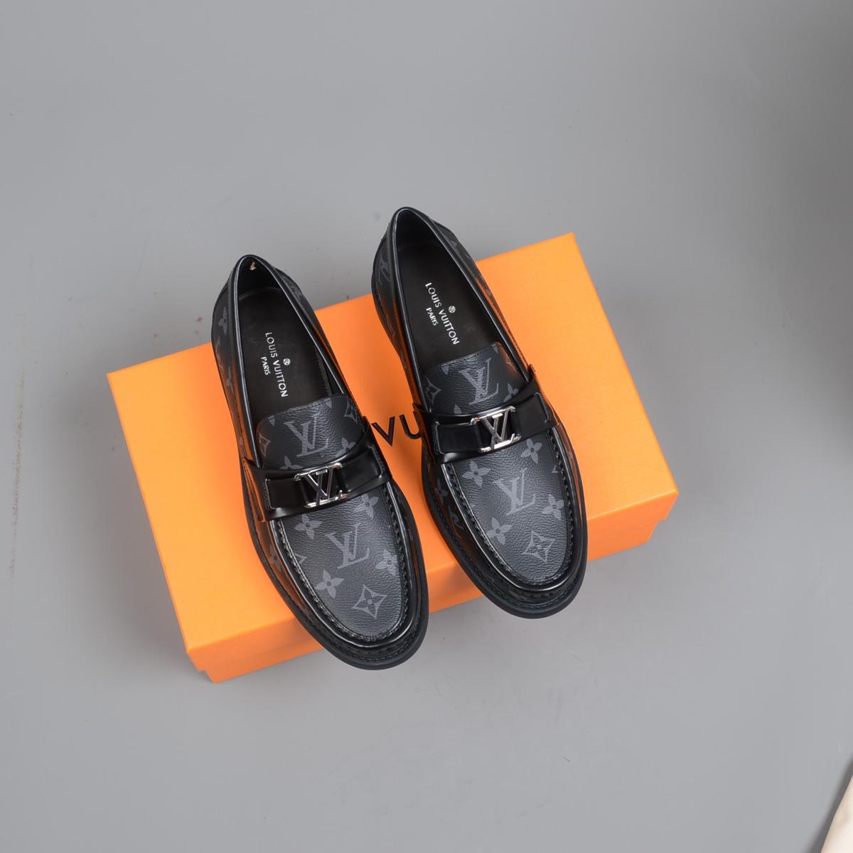 Louis Vuitton Monte Carlo Mocassin in Black Monogram Canvas for Men