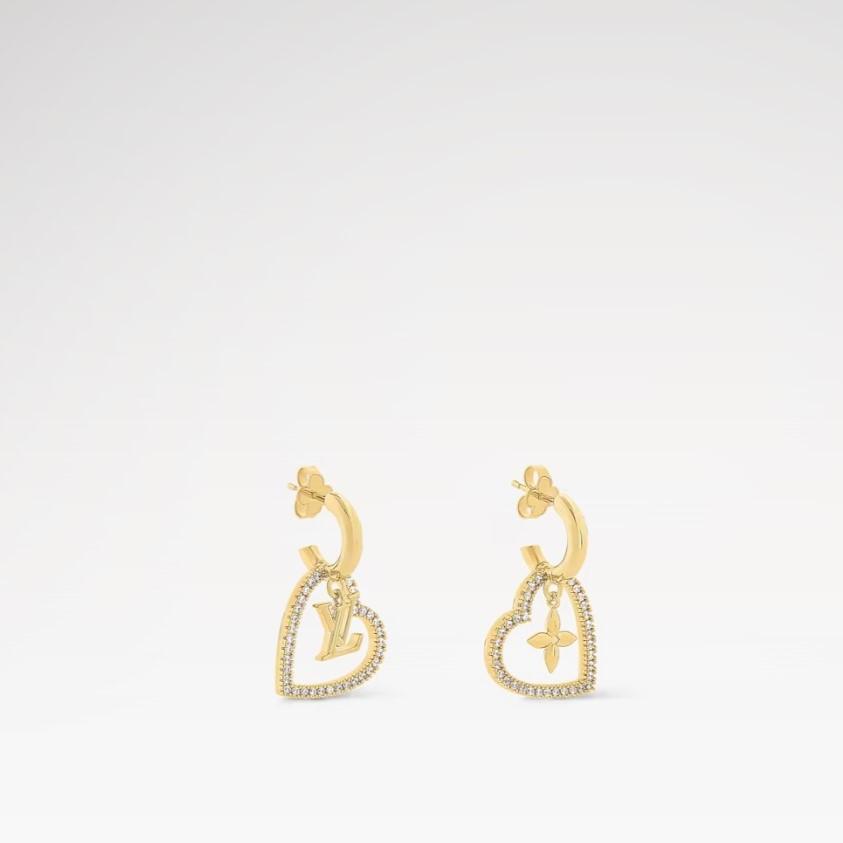 Louis Vuitton My LV Heart Earrings Gold-Toned For Women M02308