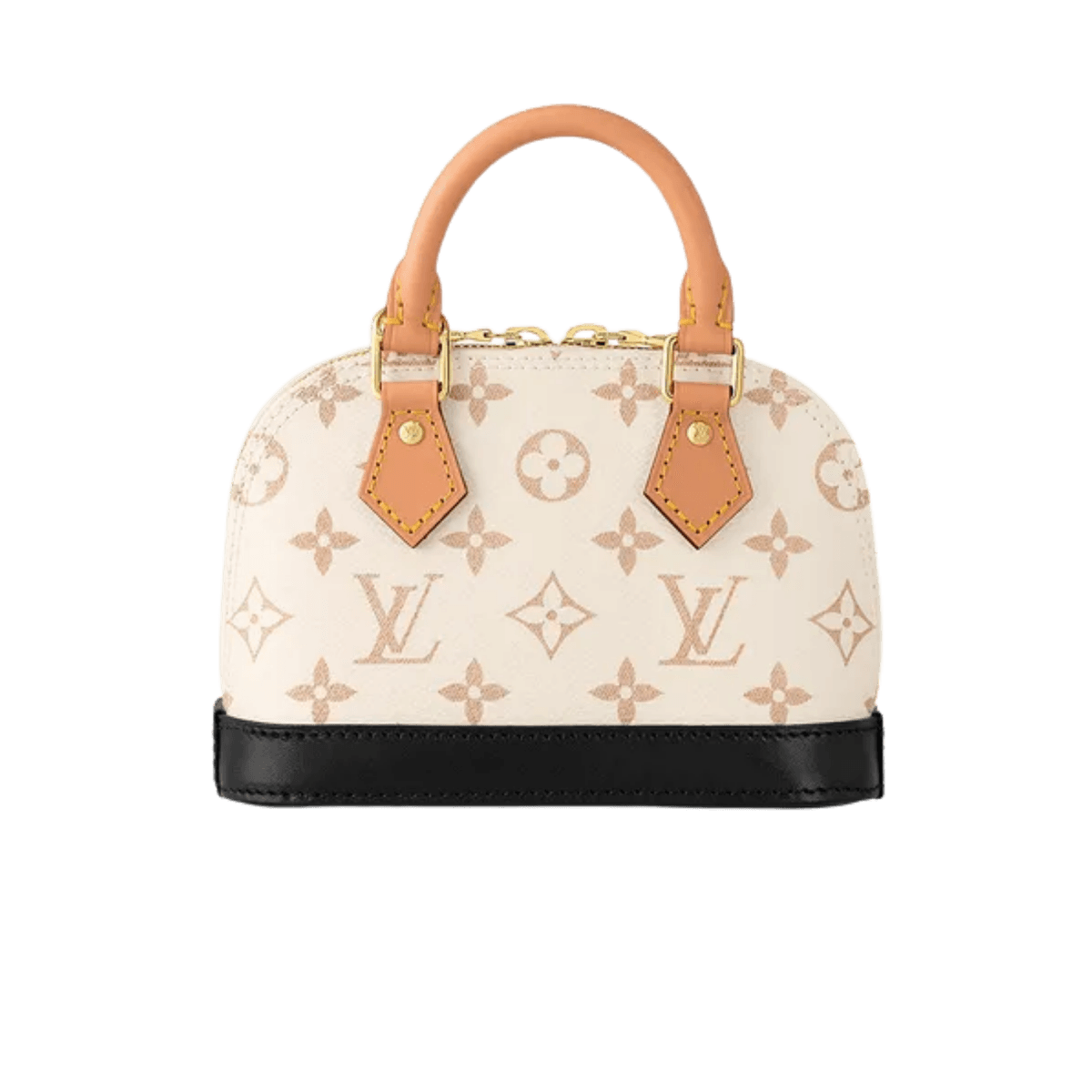 Louis Vuitton Nano Alma Top Handle Bag 7.1in/ 18cm White/ Brown Gold Hardware For Women M46895