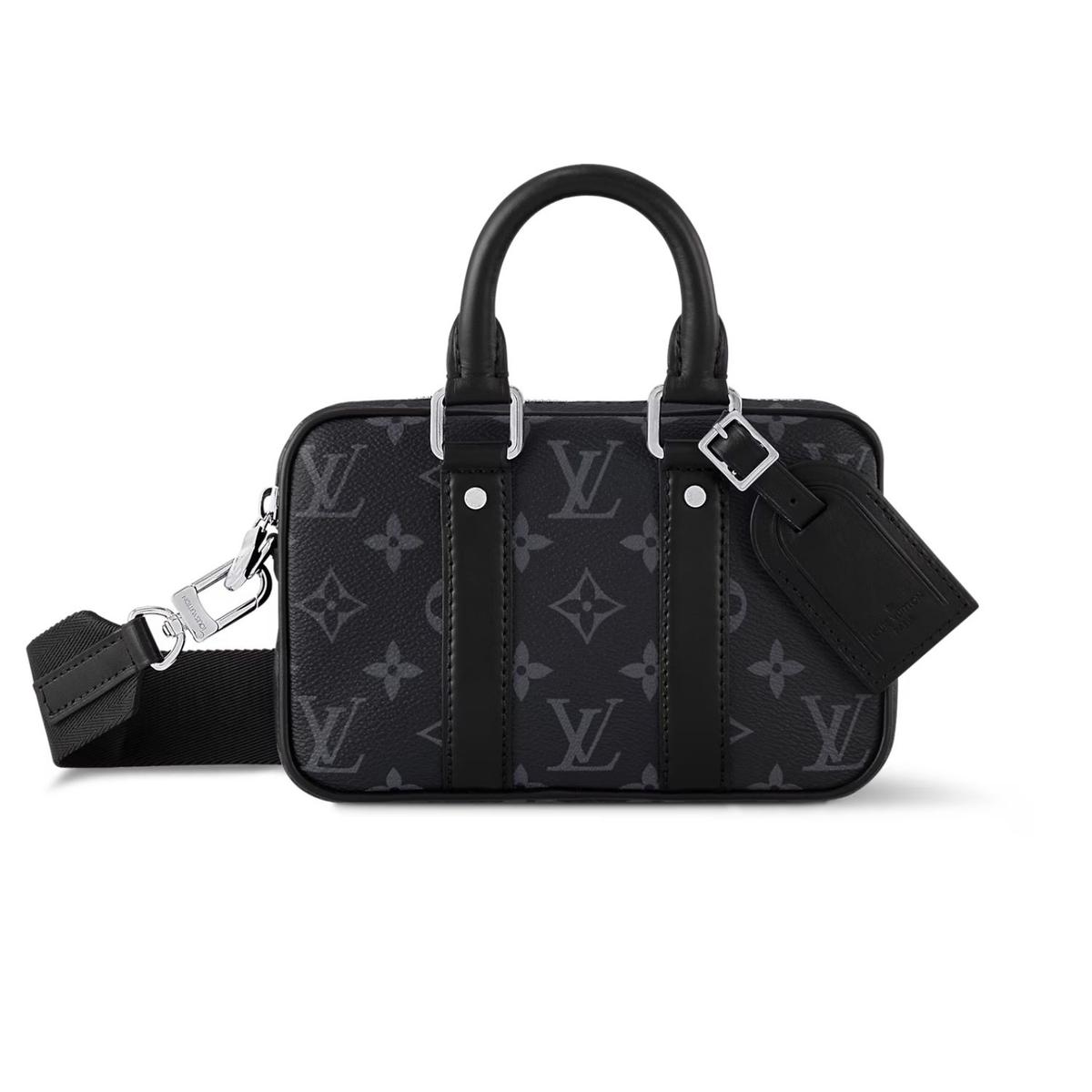 Louis Vuitton Nano Porte Documents Voyage Bag Black For Men 7.9in/20cm M82770