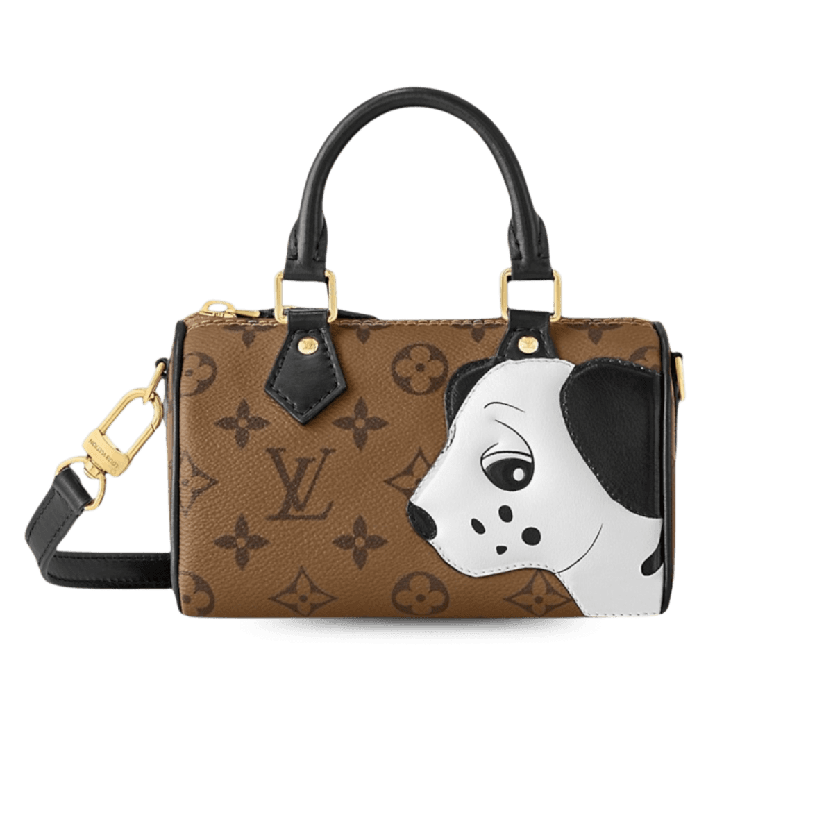 Louis Vuitton Nano Speedy Top Handle Bag 6.3in/ 16cm Brown Gold Hardware For Women M83688