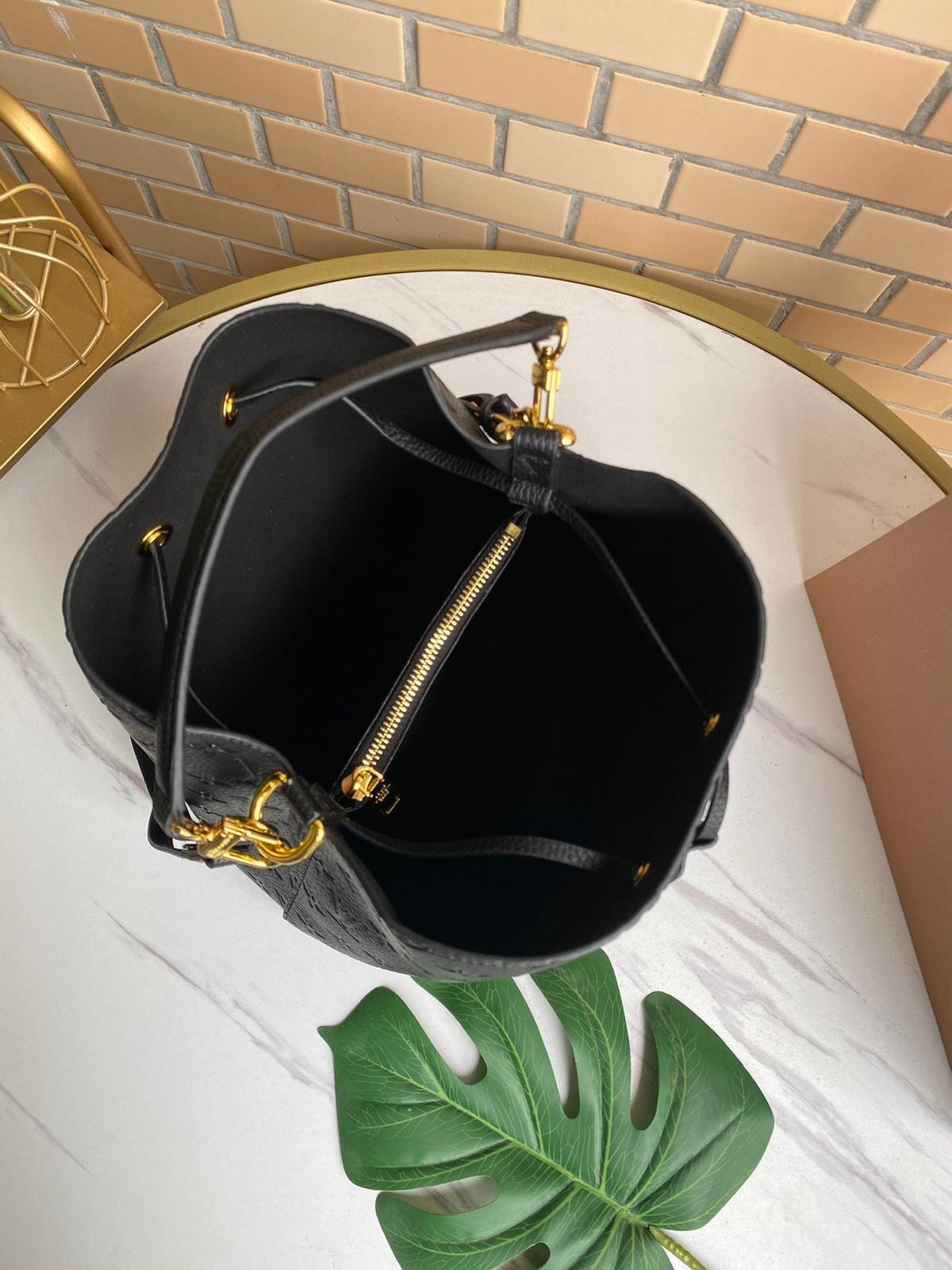 Louis Vuitton NeoNoe MM Bucket Bag Monogram Empreinte Black For Women, Women’s Handbags, Shoulder Bags 10.2in/26cm LV M45256