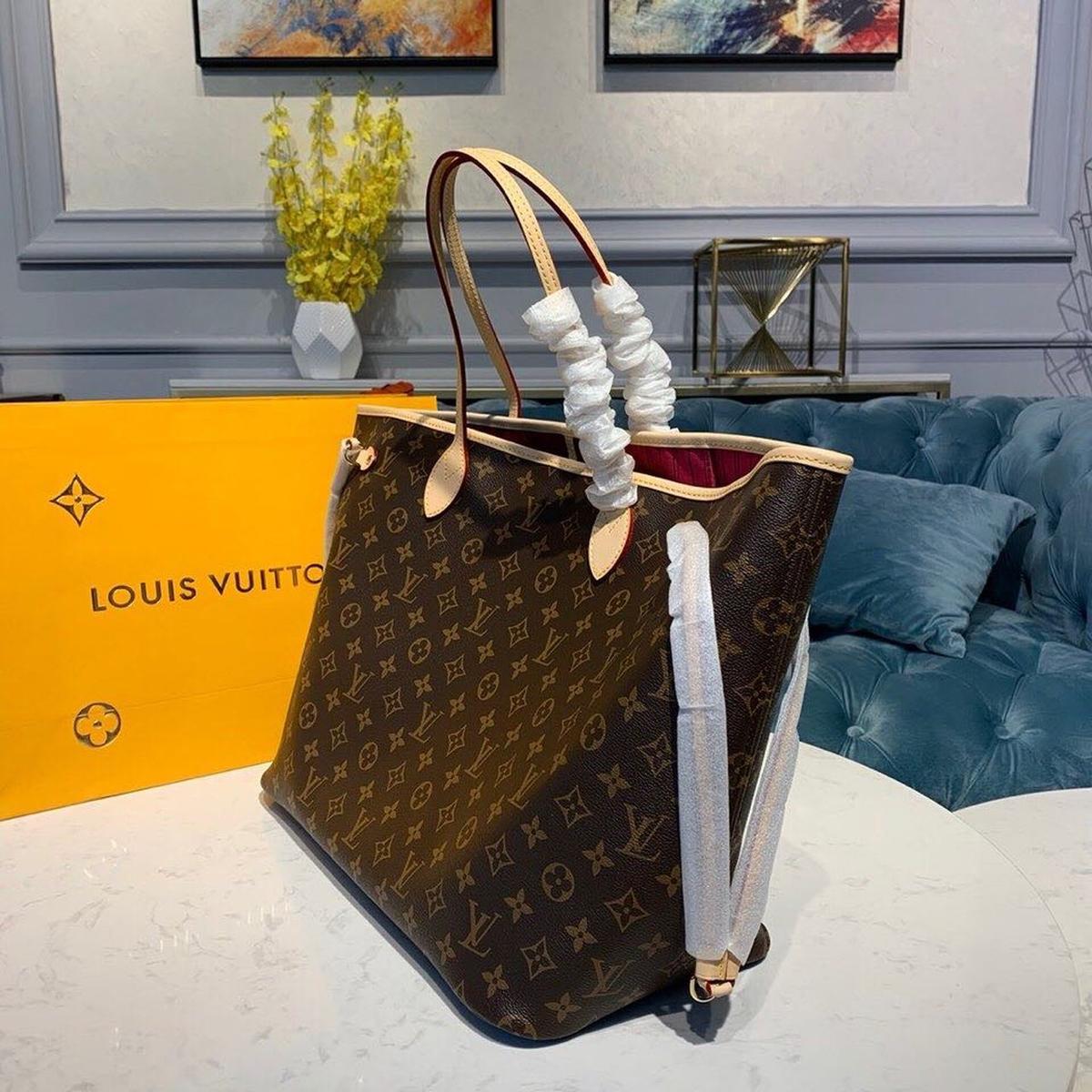 Louis Vuitton Neverfull GM Tote Bag 15.4in/ 39cm Pivoine Pink Monogram Gold Hardware For Women M41180