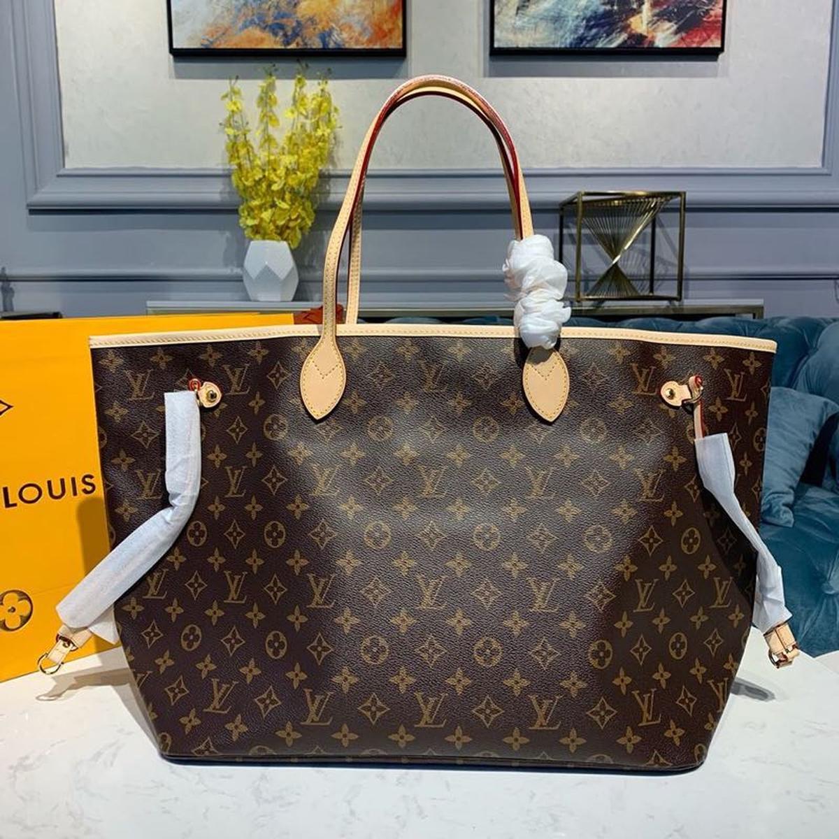 Louis Vuitton Neverfull GM Tote Bag Rose Ballerine Pink Monogram Gold Hardware For Women