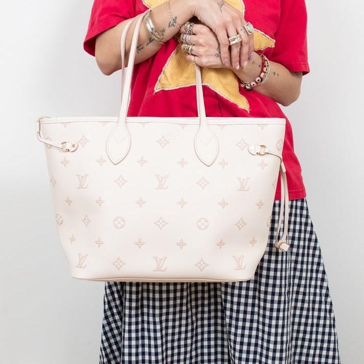 Louis Vuitton Neverfull MM Tote Bag 12.2in/ 31cm Eden Gold Hardware For Women M14285