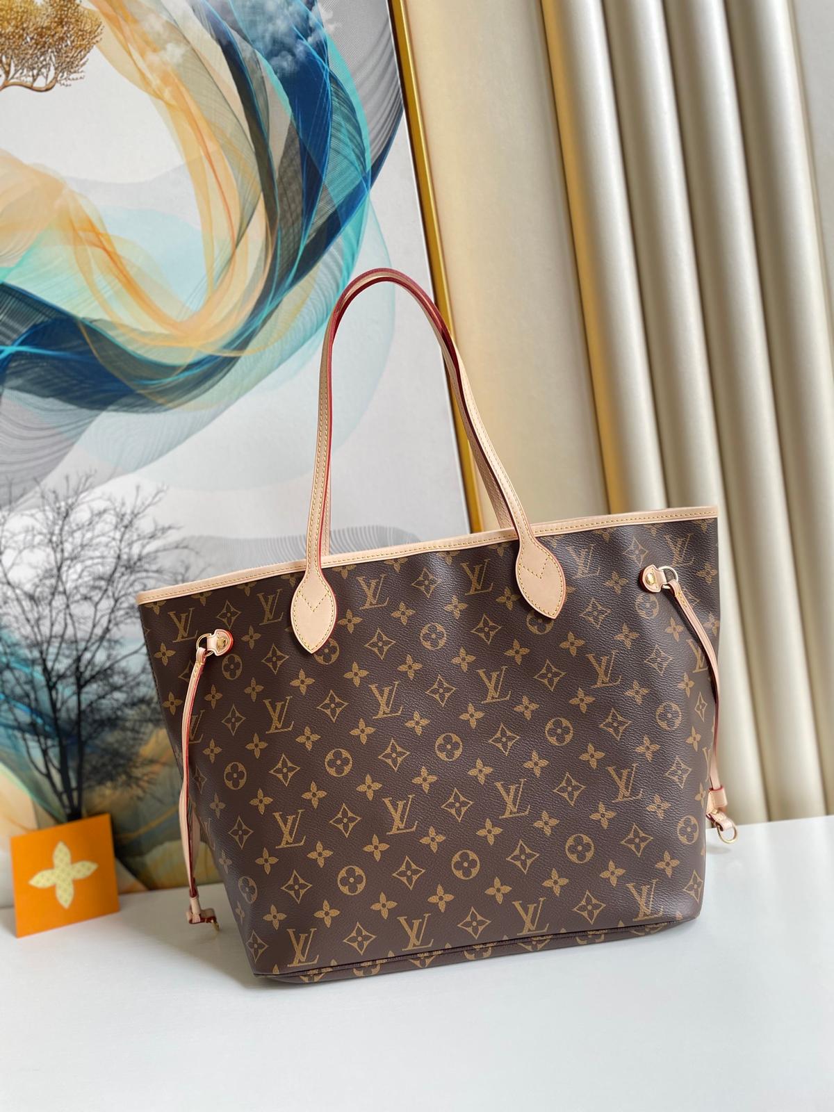 Louis Vuitton Neverfull MM Tote Bag 12.2in/ 31cm Brown Monogram Canvas Gold Hardware For Women M46987