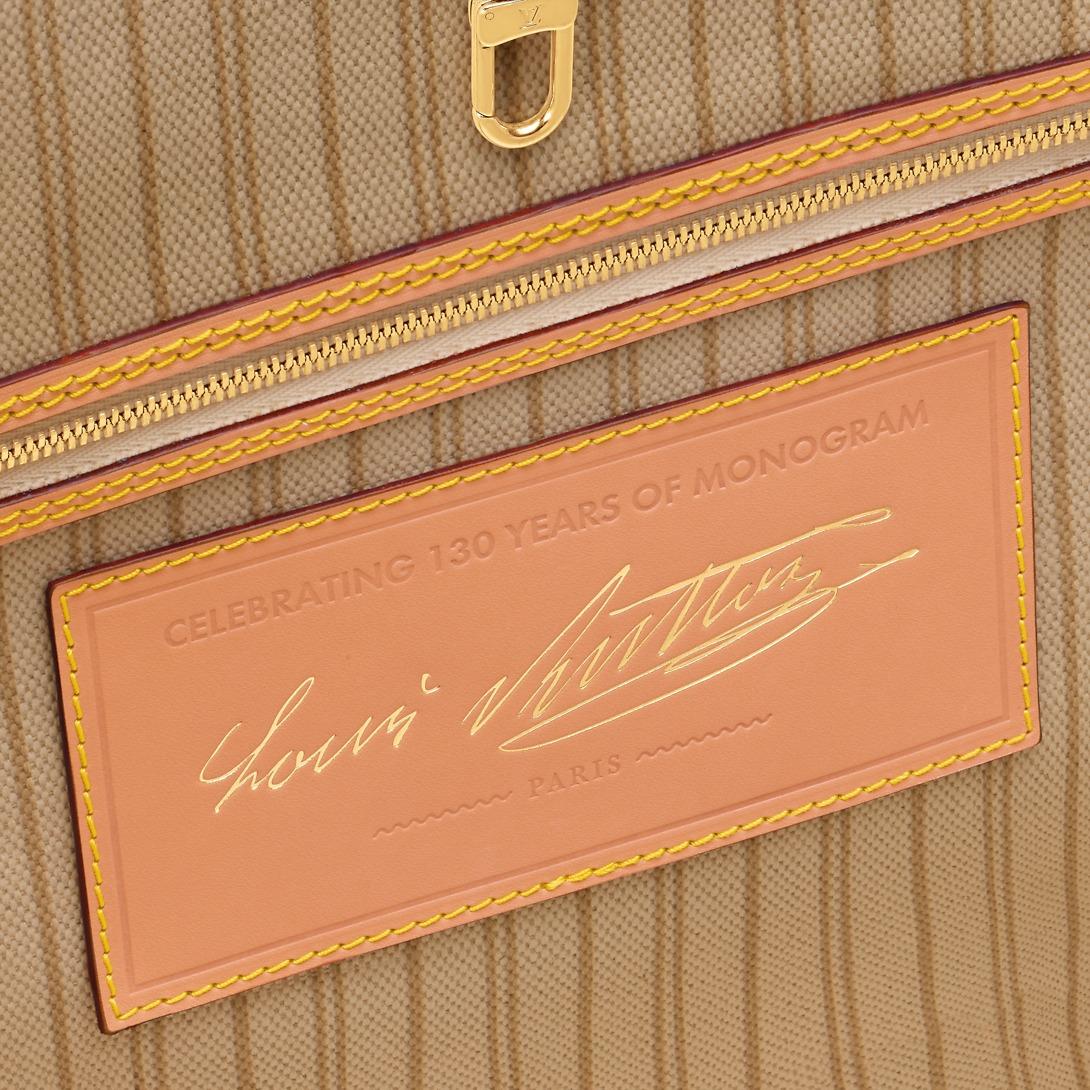 Louis Vuitton Neverfull MM Tote Bag 12.2in/ 31cm Monogram Origine Lin Gold Hardware For Women M27521