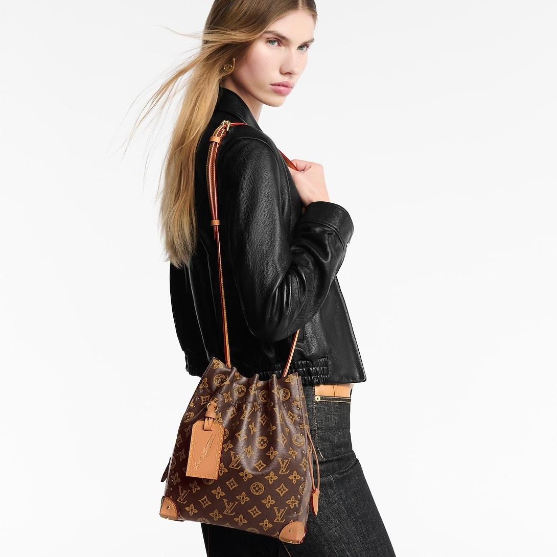 Louis Vuitton Noe Trunk Shoulder Bag 10.6in/ 27cm Ebene Monogram Origine Gold Hardware For Women M28103
