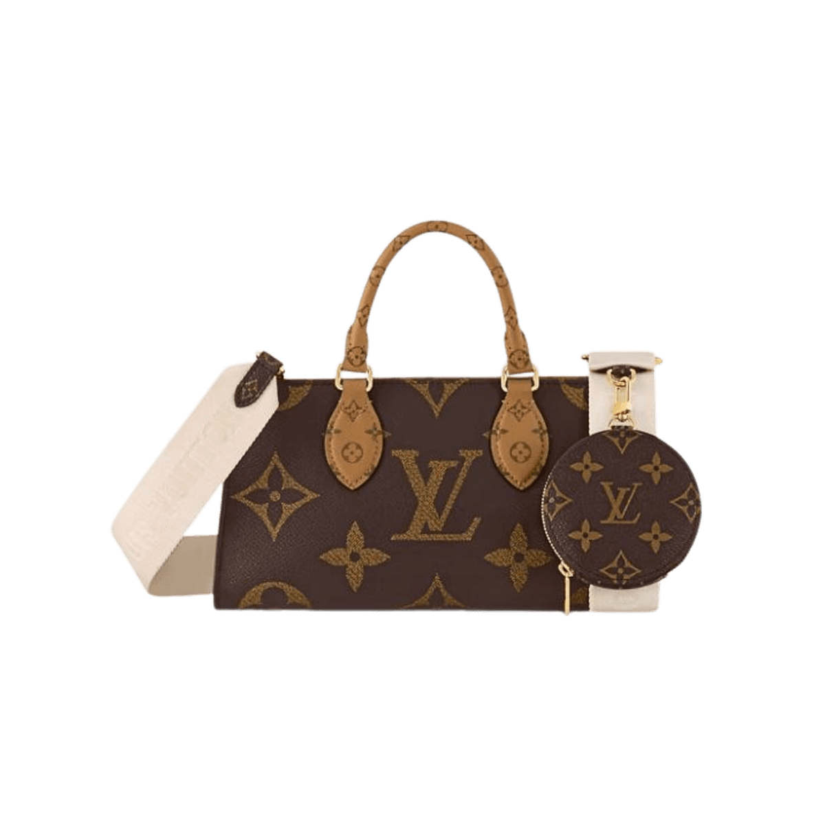 Louis Vuitton OnTheGo East West Tote Bag 9.8in/ 24.8cm Brown Gold Hardware For Women M46653
