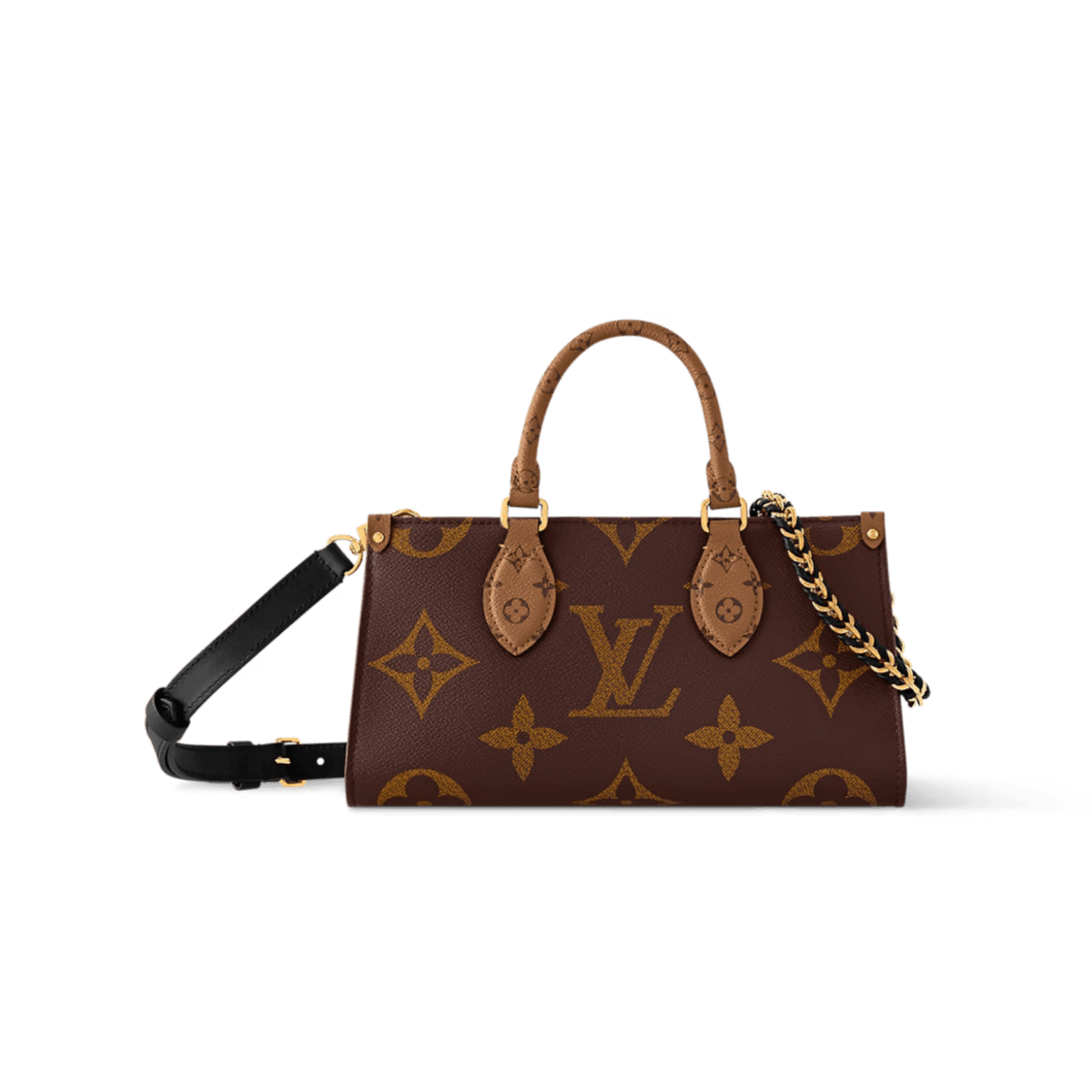 Louis Vuitton OnTheGo East West chaîne sac de fourre-tout 9.8in/ 25cm Monogram Inverser le matériel or pour les femmes M14236