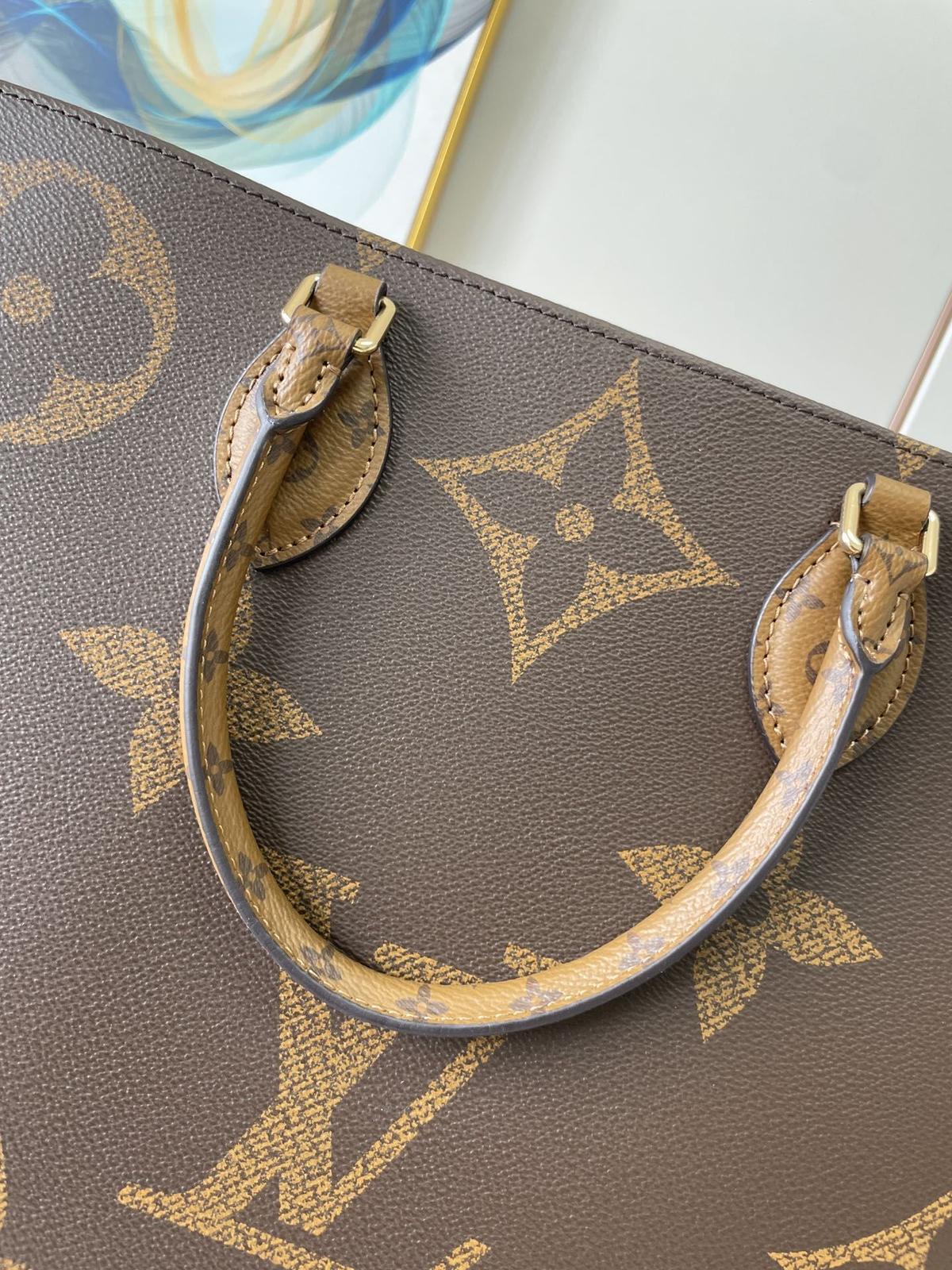 Louis Vuitton OnTheGo GM Tote Bag 16.1in/ 41cm Monogram Reverse Canvas Gold Hardware For Women M44576