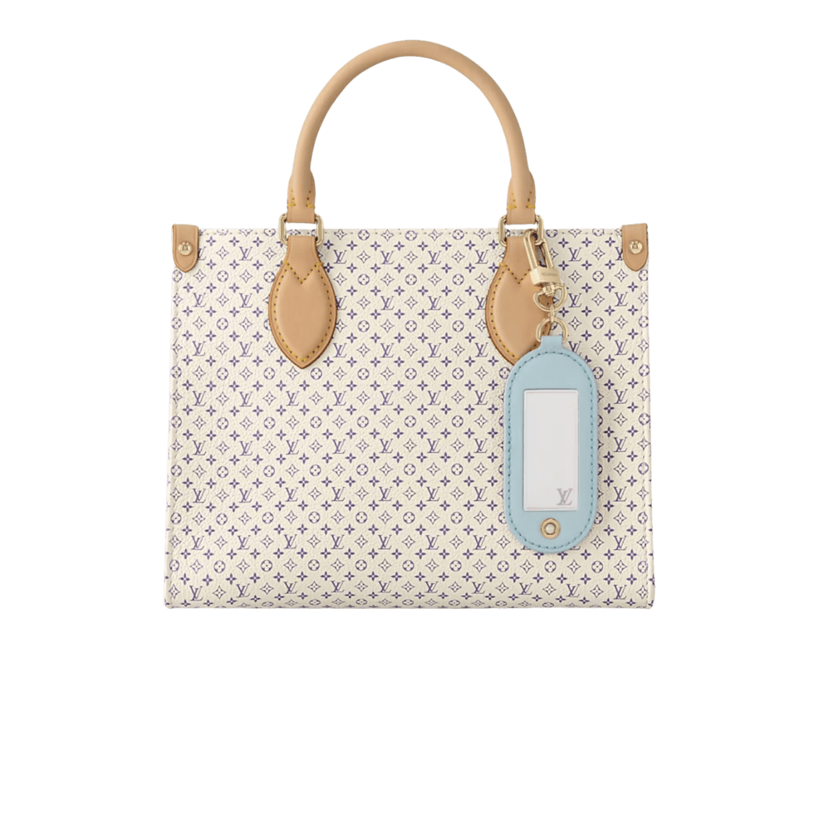 Louis Vuitton OnTheGo PM Tote Bag 9.8in/ 25cm Azure Blue/ Sand Gold Hardware For Women M15138