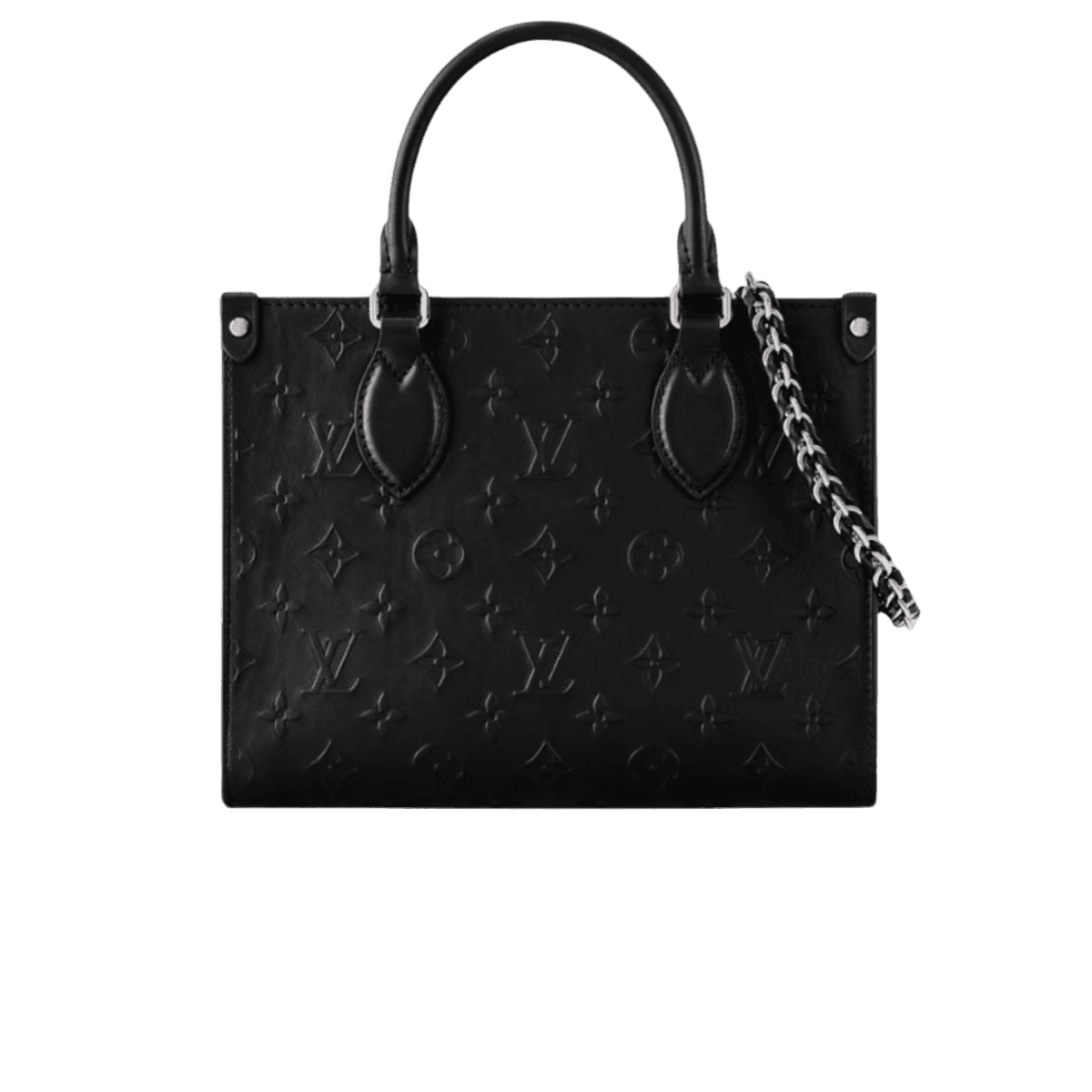 Louis Vuitton OnTheGo PM Tote Bag 9.8in/ 25cm Black Silver Hardware For Women M14576