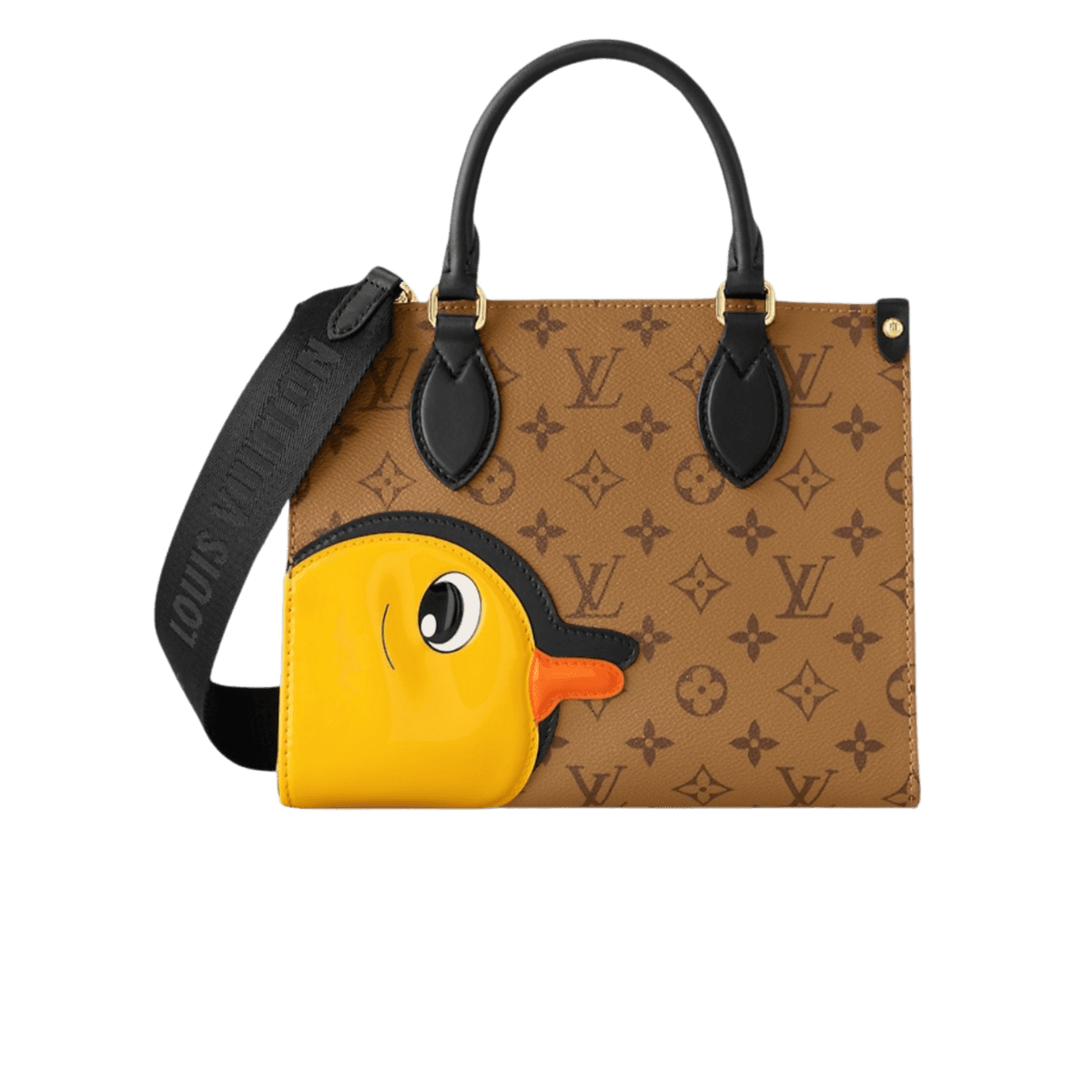 Louis Vuitton OnTheGo PM Tote Bag 9.8in/ 25cm Monogram Reverse Brown Gold Hardware For Women M47199