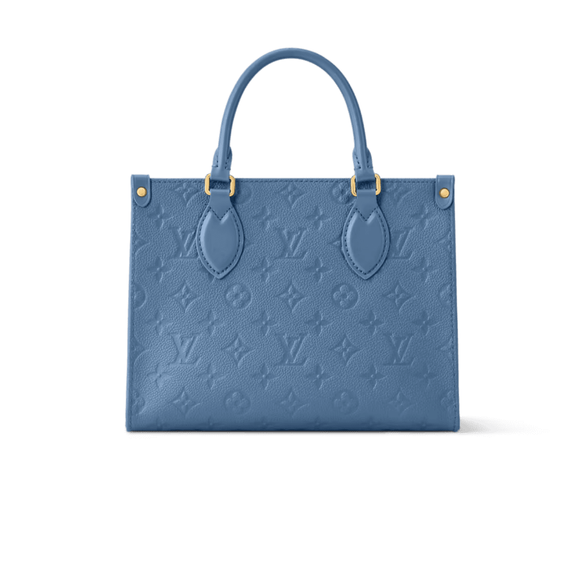 Louis Vuitton OnTheGo PM Tote Bag 9.8in/ 25cm Blue Jean Gold Hardware For Women M28181