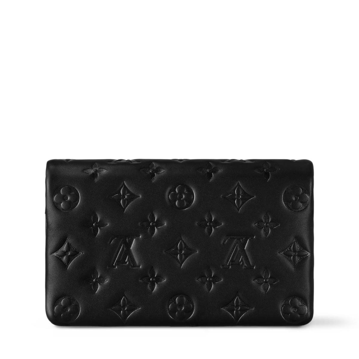 Louis Vuitton Pochette Coussin Shoulder Bag 7.9in/ 20cm Black Gold Hardware For Women M82116