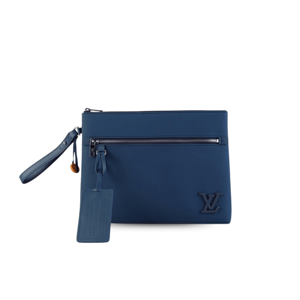 Louis Vuitton Pochette Ipad Clutch & Pouch 11.8in/ 30cm Blue Aerogram Silver Hardware For Men M81029