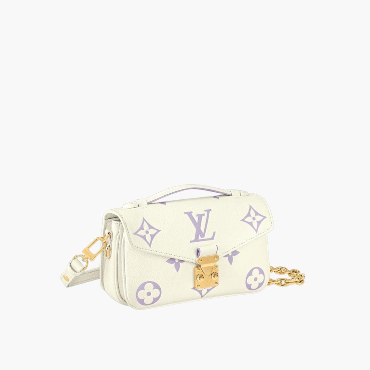 Louis Vuitton Pochette Metis East West Shoulder Bag 8.5in/ 21.5cm Cream Gold Hardware For Women M23940