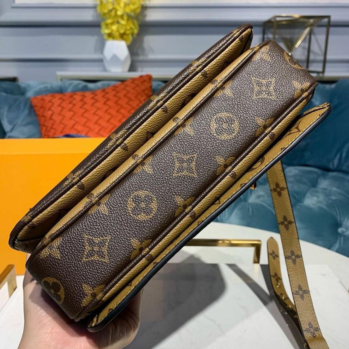 Louis Vuitton Pochette Metis Shoulder Bag 9.8in/ 25cm Brown Monogram Reverse Canvas Gold Hardware For Women M44876