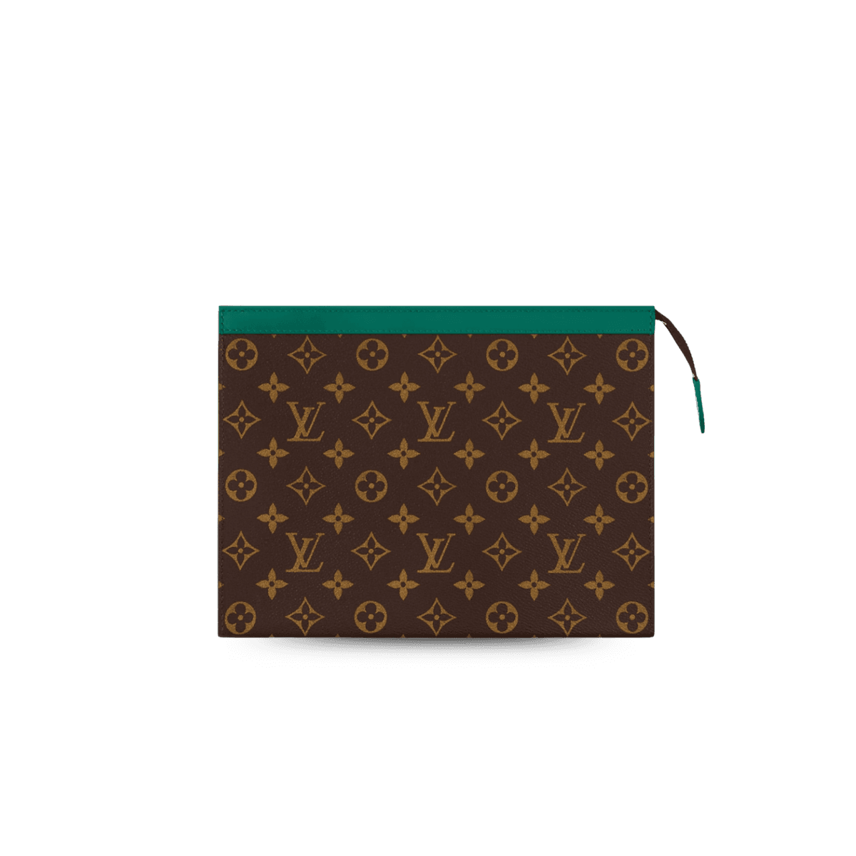 Louis Vuitton Pochette Voyage MM Pouch 10.6in/ 27cm Borneo Green Monogram Macassar Canvas Silver Hardware For Men M12816