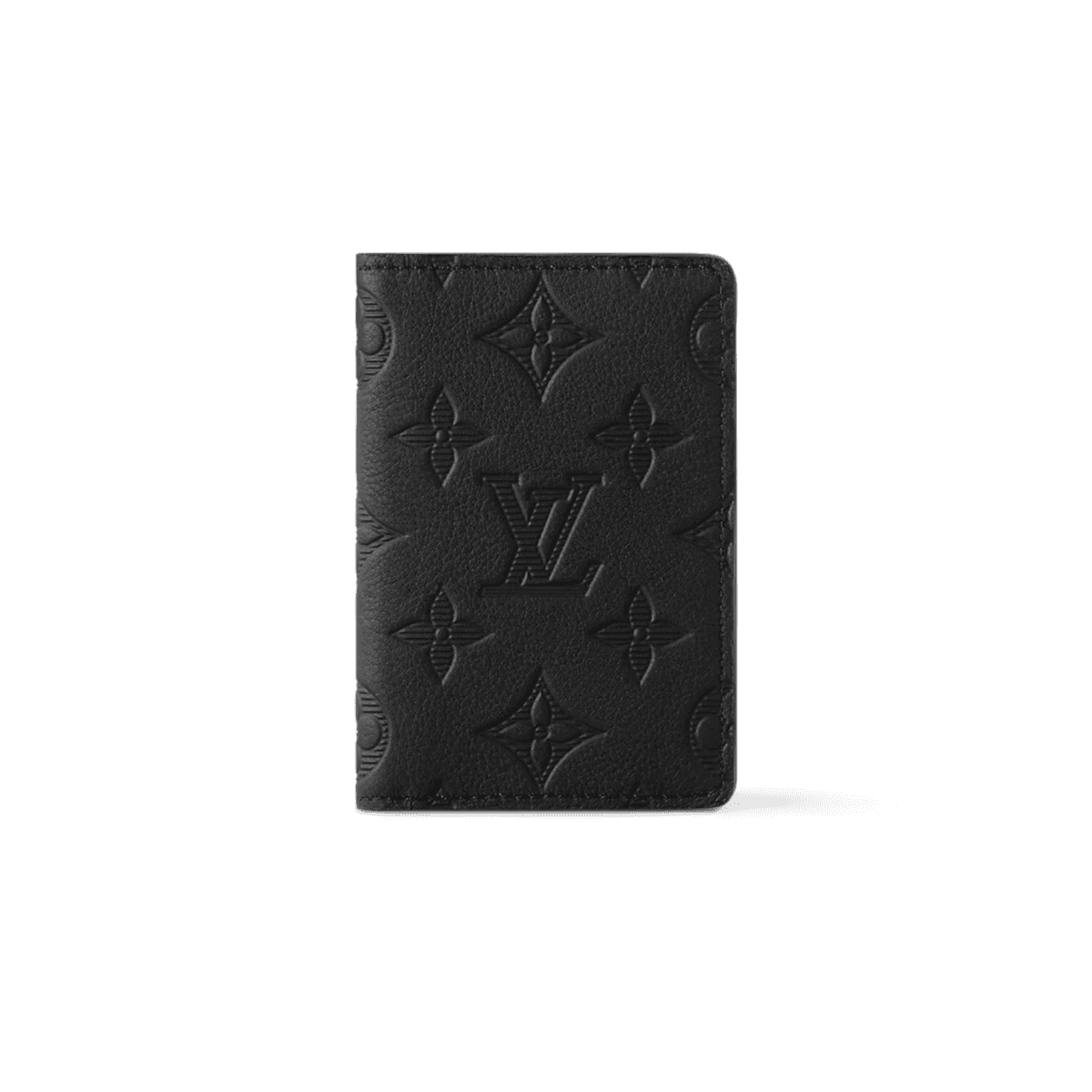 Louis Vuitton Organisateur de poche en noir Monogram Shadow Calfskin pour hommes, portefeuille pour hommes 11cm LV M62899