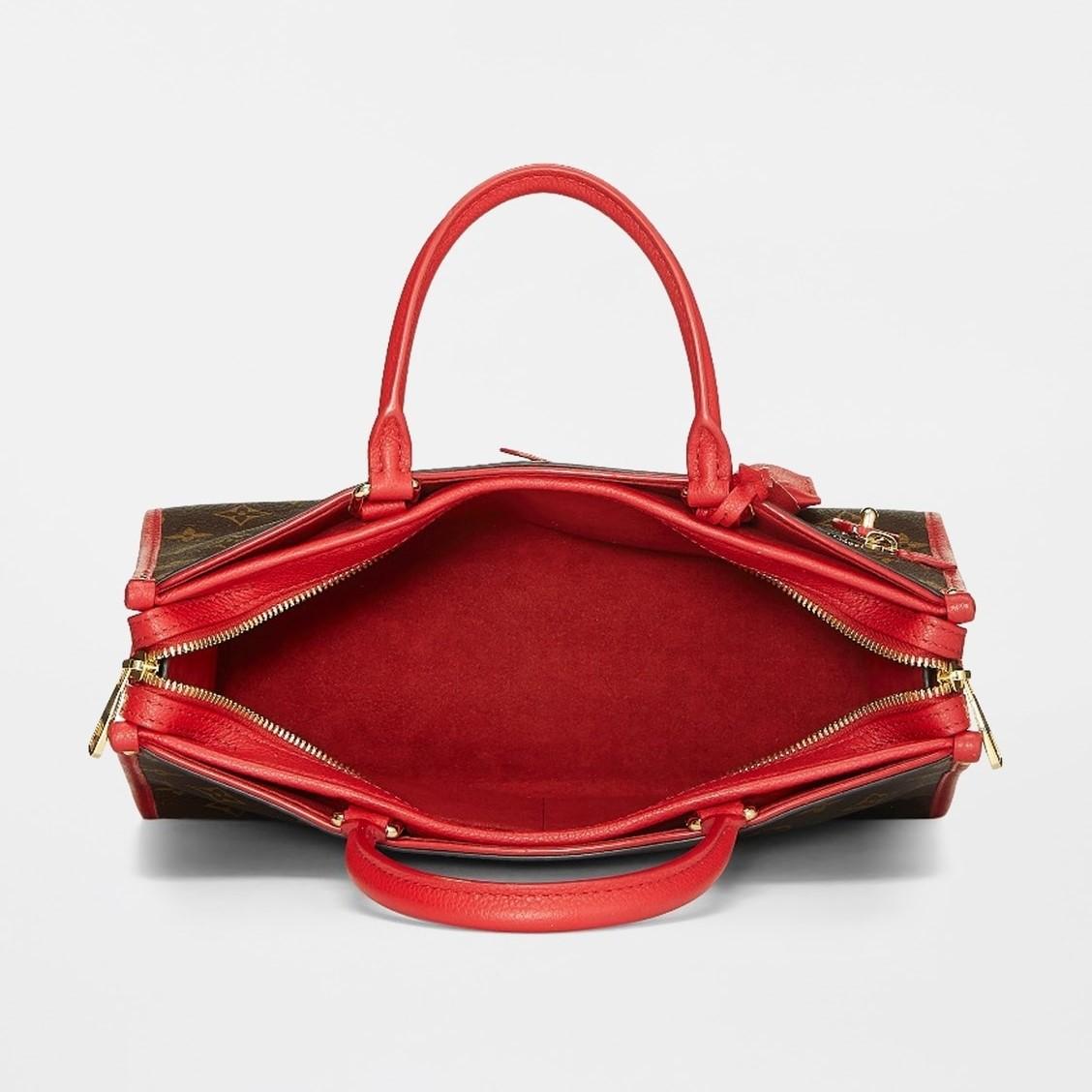 Louis Vuitton Popincourt PM sac de poche 12.5 po/ 32cm Brown/ Rouge Monogram Or Matériel pour femmes