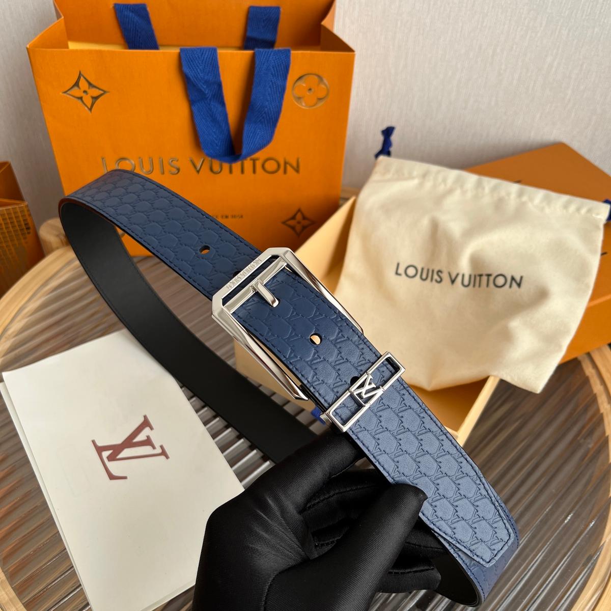 Louis Vuitton Reversible Blason 35mm Ceinture Bleu Marine & Noir