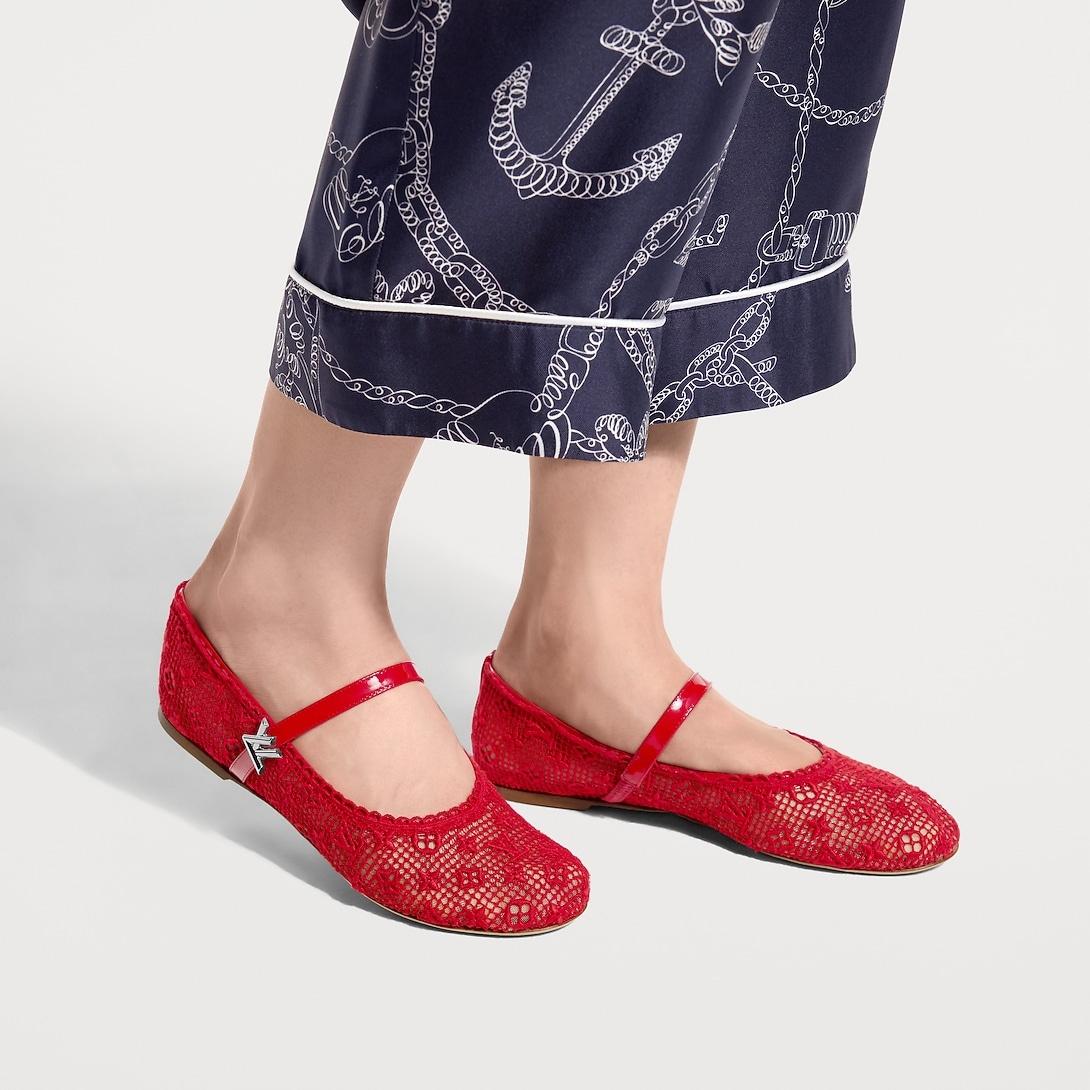 Louis Vuitton Romy Flat Ballerinas Red For Women 1AK262
