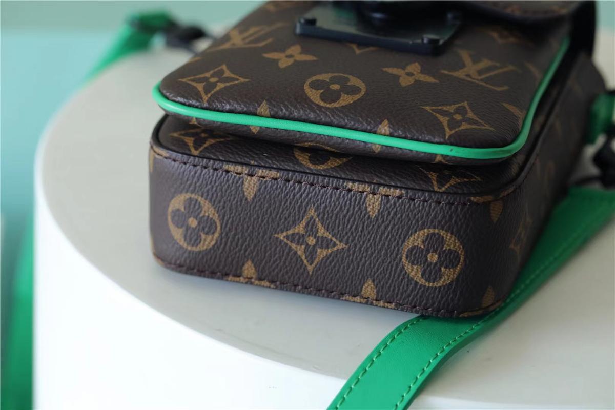 Louis Vuitton S-Lock Vertical Wearable Wallet Monogram Macassar Green For Men, Men's Bags, Shoulder And Crossbody Bags 7.5in/19cm LV