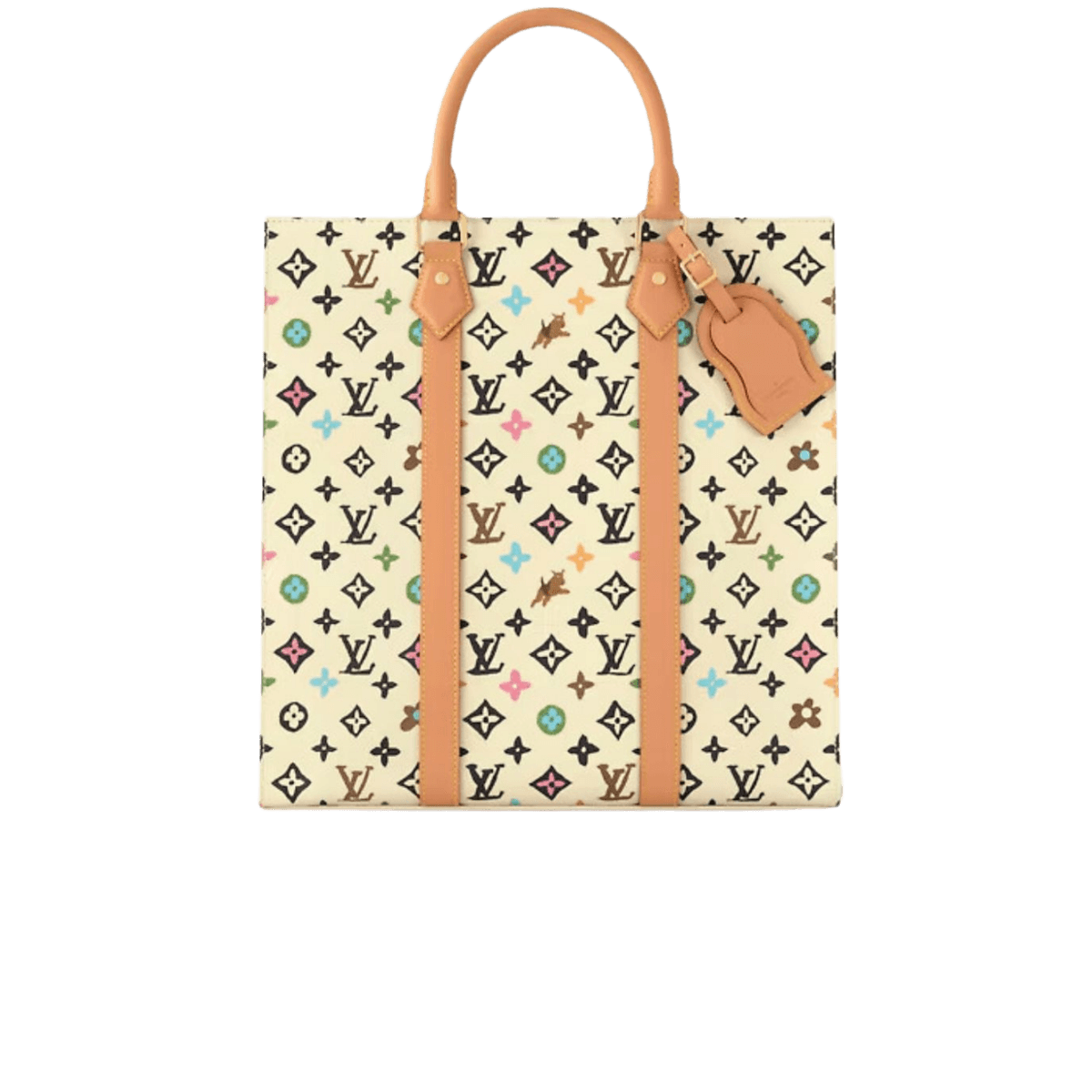Louis Vuitton Sac Plat Tote Bag 14.4in/ 36.5cm Cream Gold Hardware For Men M24859