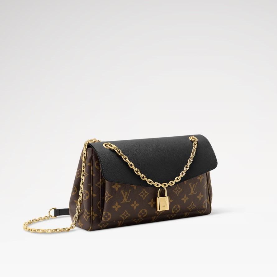 Louis Vuitton Saint Germain PM Sac à épaule 11.8in/ 30cm Monogram/ Black Gold Hardware pour femmes M26285