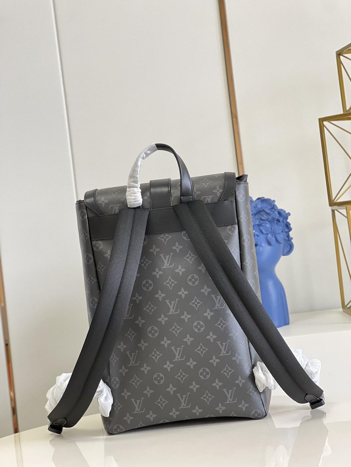 Louis Vuitton Saumur Backpack Monogram Eclipse Canvas Black Hardware For Men M45913