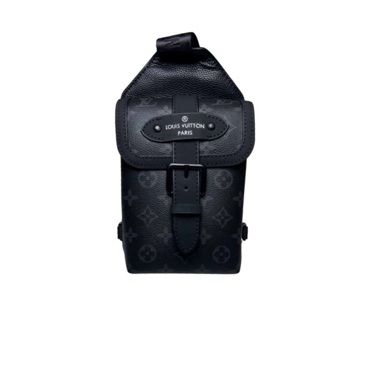 Louis Vuitton Saumur Slingbag Monogram Eclipse Black For Men, Men's Bags, Crossbody Bags 7.1in/18cm LV M45912