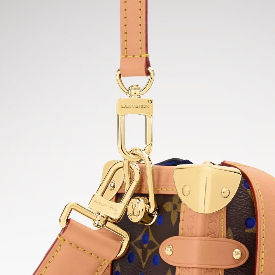 Louis Vuitton Side Trunk MM Shoulder Bag 9.3in/ 23.5cm Neon Wave Blue Gold Hardware M28490