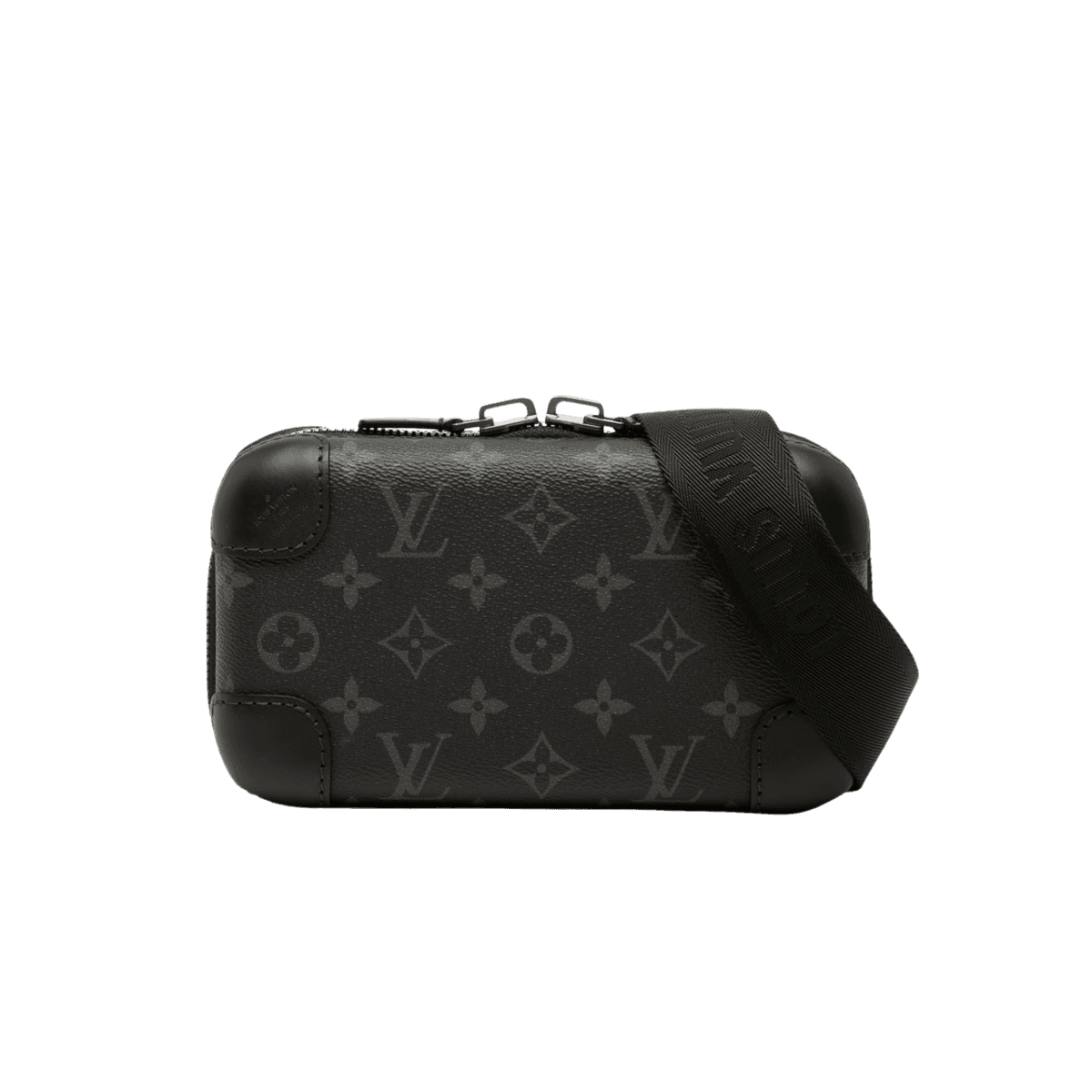 Louis Vuitton Smooth Horizon Clutch 8.3in/ 21cm Black Silver Hardware For Men